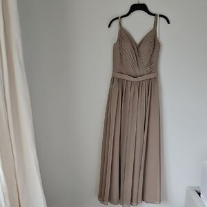Beige Sleeveless Bridesmaid Dress